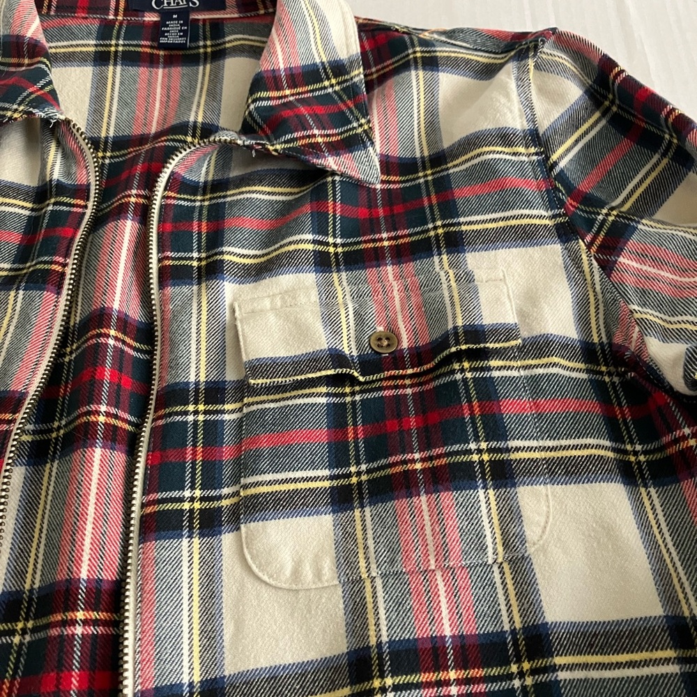 CHAPS Plaid Zip Flannel